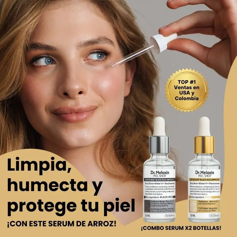 DR MELAXIN | Dúo serum de arroz Peel Shot Glow: para iluminar, exfoliar e hidratar tu piel✨
