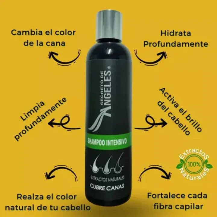 Combo Anti-Edad Capilar | Shampoo cubre canas + 🎁Colágeno Fortalecedor + 🎁Exfoliante Revitalizante